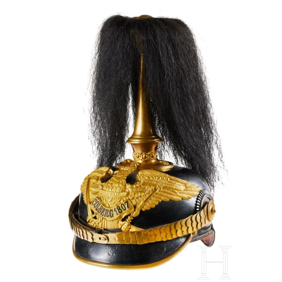 Preu&szlig;en - Helm f&uuml;r Offiziere des Grenadier-Regiments Nr. 9, mit Haarbusch