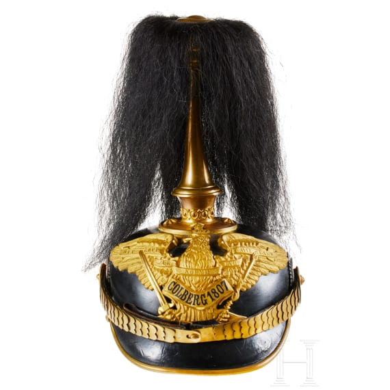 Preu&szlig;en - Helm f&uuml;r Offiziere des Grenadier-Regiments Nr. 9, mit Haarbusch