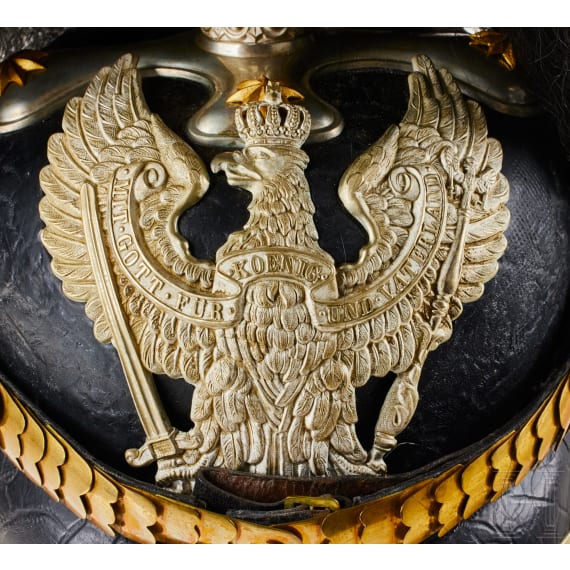 A helmet for Prussian Dragoon Officers, with bush