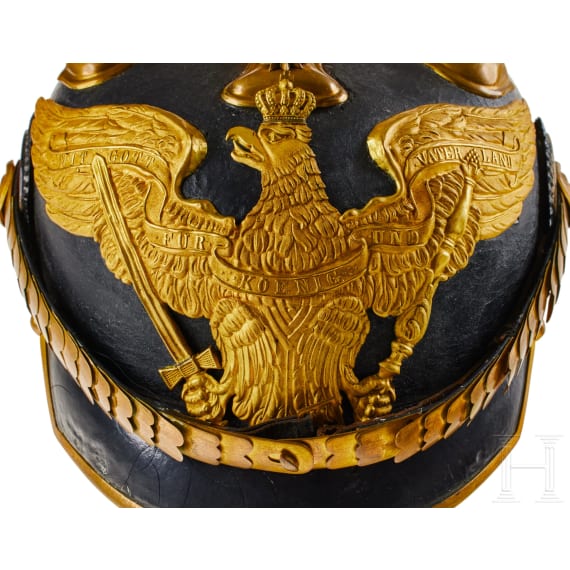 A helmet for Officers of the Prussian Dragoon Regt. 1, with bush