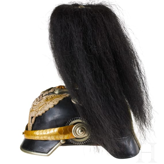 Preu&szlig;en - Helm f&uuml;r Offiziere des Dragoner-Regiments Nr. 16, mit Haarbusch