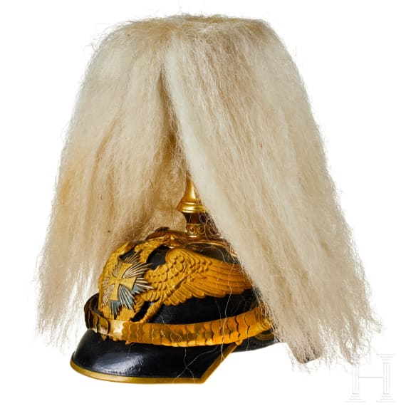 A helmet for Prussian Officers in the 1st Guard Landwehr Cavalry Regiment, with bush