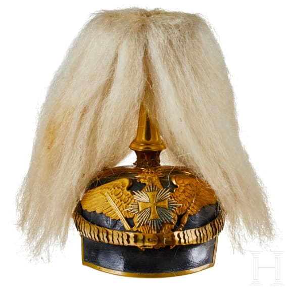 A helmet for Prussian Officers in the 1st Guard Landwehr Cavalry Regiment, with bush