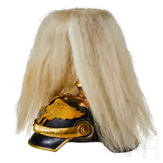 A helmet for Prussian Officers in the 1st Guard Landwehr Cavalry Regiment, with bush