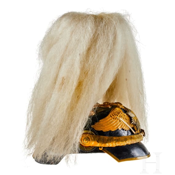 A helmet for Prussian Officers in the 1st Guard Landwehr Cavalry Regiment, with bush