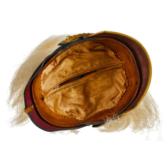 A helmet for Prussian Officers in the 1st Guard Landwehr Cavalry Regiment, with bush