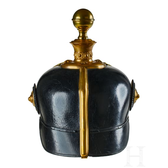 A helmet for Prussian Field Artillery Regiment 10 Officers with Colberg banner