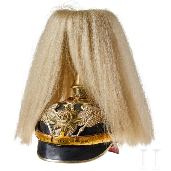 A helmet for Prussian Guard Reserve Pioneer Officers, with bush