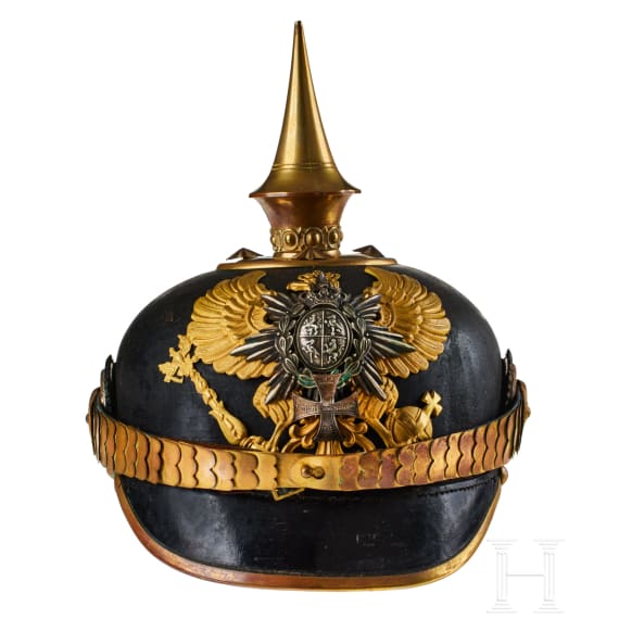 Reu&szlig; - Helm f&uuml;r einen Reserveoffizier im 7. Th&uuml;ringischen Infanterie-Regiment Nr. 96, II. Bataillon