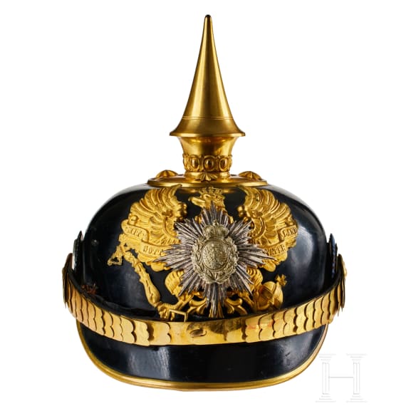 Schwarzburg-Rudolstadt - Helm f&uuml;r Offiziere im 7. Th&uuml;ringischen Infanterie-Regiment Nr. 96, III. Bataillon