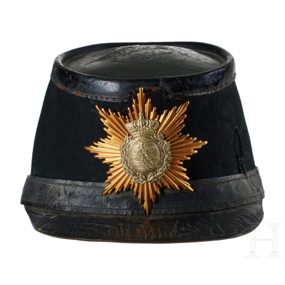 A shako for Saxon Fusilier Regiment 108 Enlisted Men, with cover