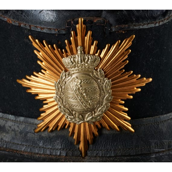 A shako for Saxon Fusilier Regiment 108 Enlisted Men, with cover