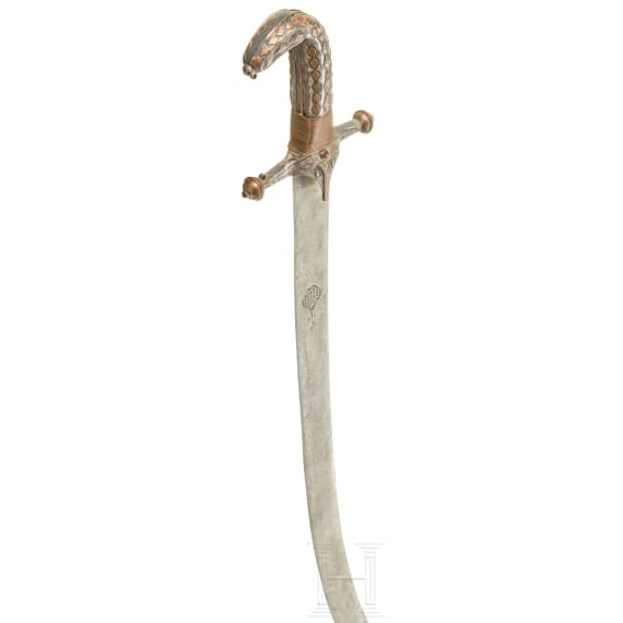 Shamshir mit &auml;lterer Klinge aus Wootz-Damast, Saudi-Arabien, 20. Jhdt.