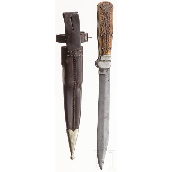 Klappmesser mit Scheide, deutsch, um 1900