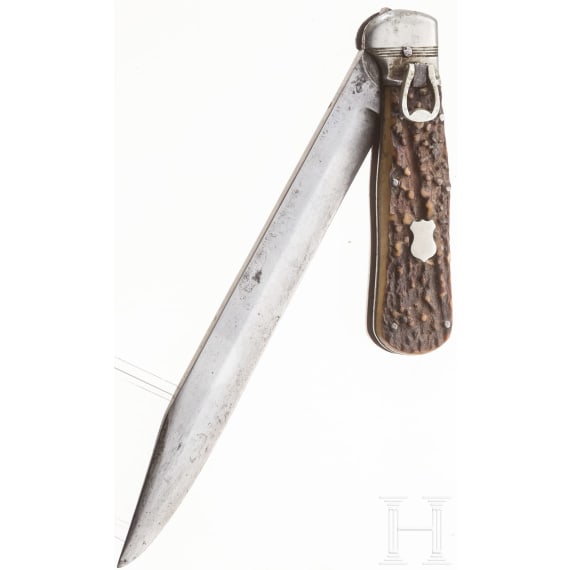 Klappmesser mit Scheide, deutsch, um 1900