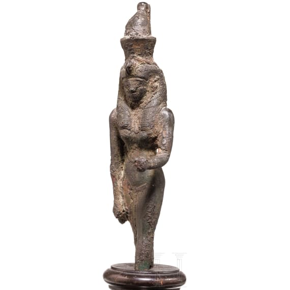 A bronze statuette of the goddess Mut, Late Period, mid-1st millennium B.C.