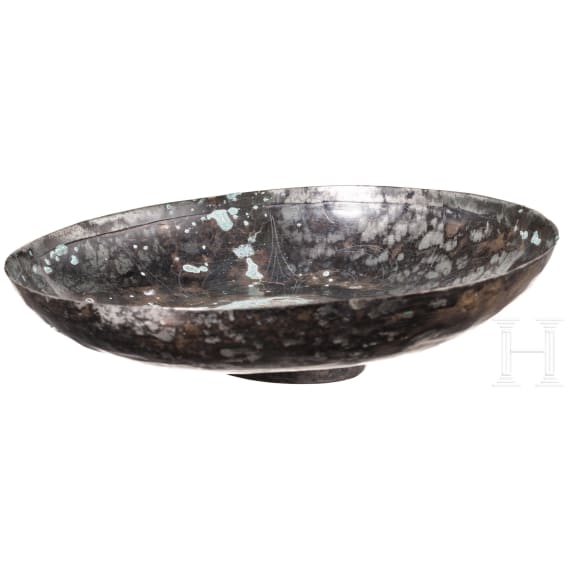 A Sogdian silver bowl with incised floral decoration, 7th - 8th century
