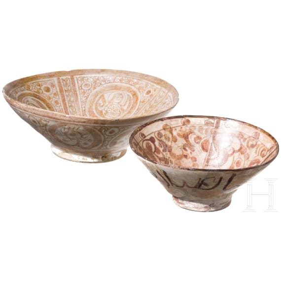 Two Persian (Iranian) pottery bowls, 16th century