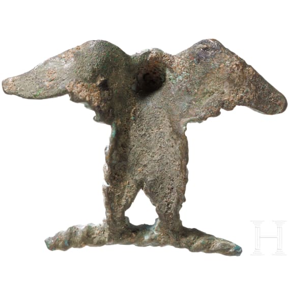 An eagle on a thunderbolt, a Roman bronze appliqu&eacute;, 2nd - 3rd century A.D.