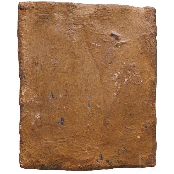 A Roman lead votive plaque depicting the Danube Riders, 2nd - 3rd century A.D.