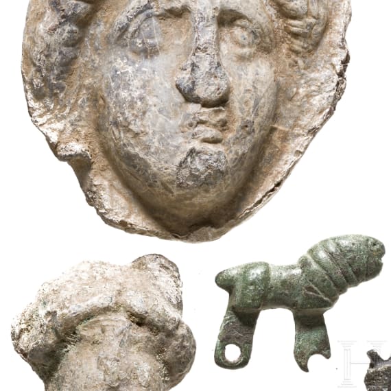 Four bronze and four lead objects, mostly Roman, 2nd - 10th century