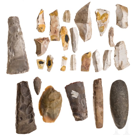 A collection of 25 middle and late Neolithic stone tools, 5th - 3rd millennium B.C.