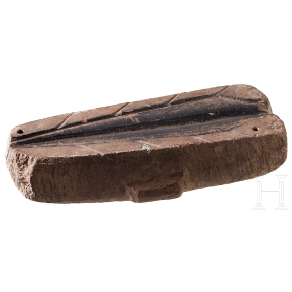 Half of a stone mould for a spearhead, late Bronze Age, 12th &ndash; 9th century B.C.