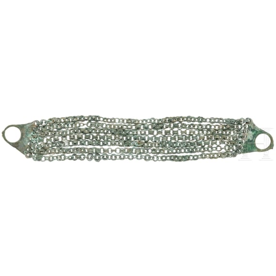 A bronze braid consisting of seven chains and two clasps pairs, Iron Age of South-Eastern Europe, 6th century B.C.