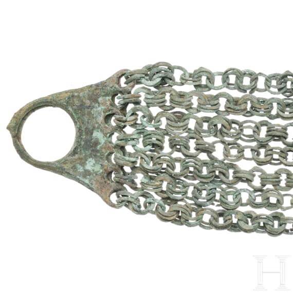 A bronze braid consisting of seven chains and two clasps pairs, Iron Age of South-Eastern Europe, 6th century B.C.