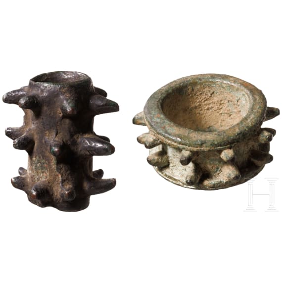 Two high medieval mace heads, 11th - 12th century