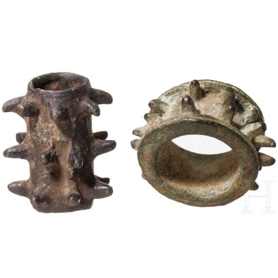 Two high medieval mace heads, 11th - 12th century