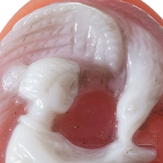 A agate stone cameo with Hebe and the eagle of Zeus, 19th century