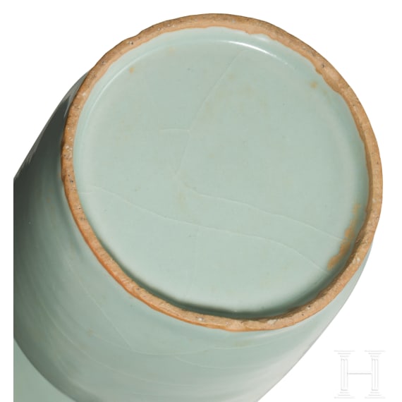 A fine Longquan celadon Kinuta vase in mallet form, probably southern Song Dynasty (1127 - 1279)