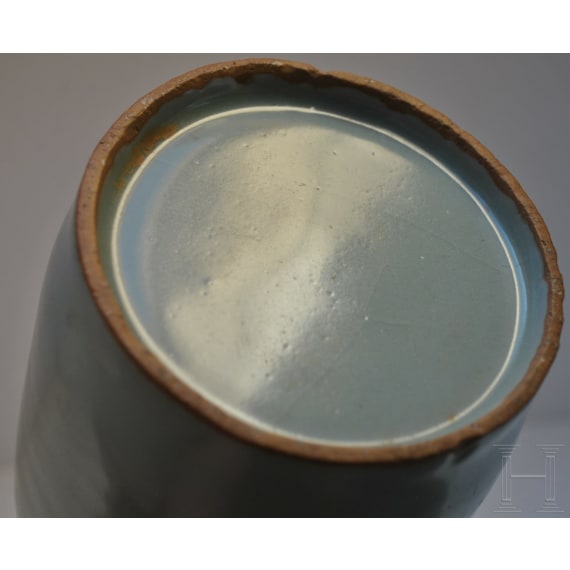 A fine Longquan celadon Kinuta vase in mallet form, probably southern Song Dynasty (1127 - 1279)