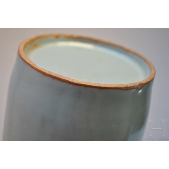 A fine Longquan celadon Kinuta vase in mallet form, probably southern Song Dynasty (1127 - 1279)