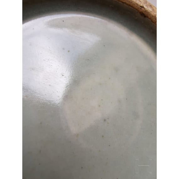 A molded Longquan celadon vase, probably Ming Dynasty