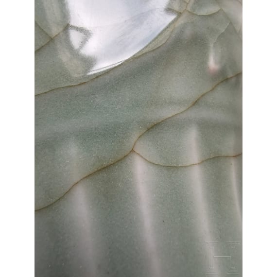 A molded Longquan celadon vase, probably Ming Dynasty