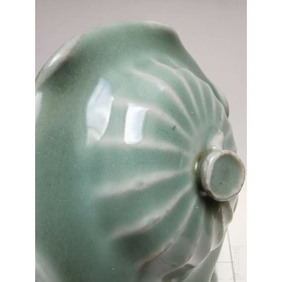 A Chinese Longquan-celadon lotus jar, probably Ming Dynasty