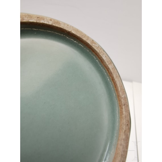 A Chinese Longquan-celadon lotus jar, probably Ming Dynasty
