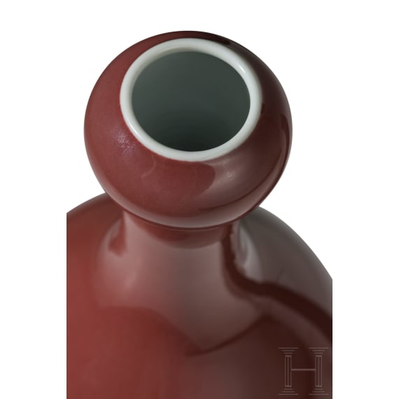 A Chinese copper-red garlic-mouth vase, 20th century