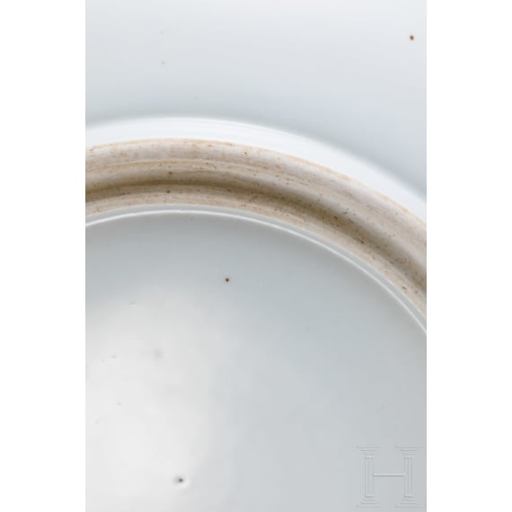 A Chinese blue and white porcelain charger with river and mountain scene, probably 19th/20th century