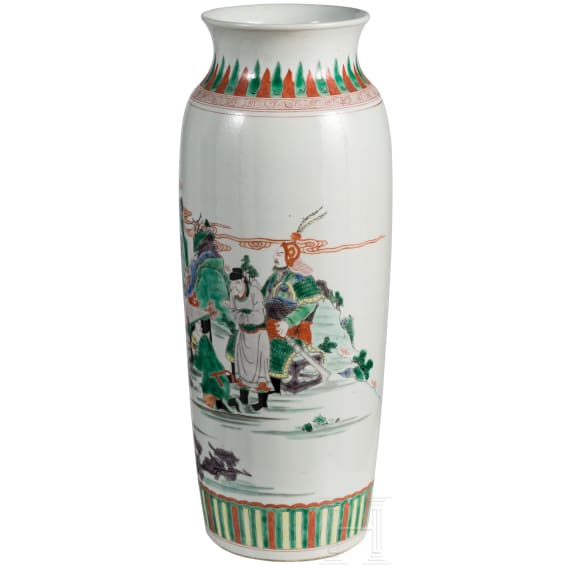 A large Chinese famille verte vase with figural scene, 19th/20th century