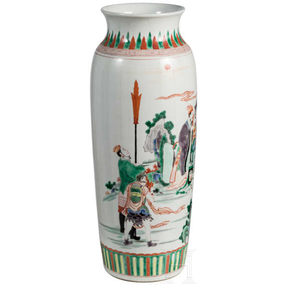 A large Chinese famille verte vase with figural scene, 19th/20th century
