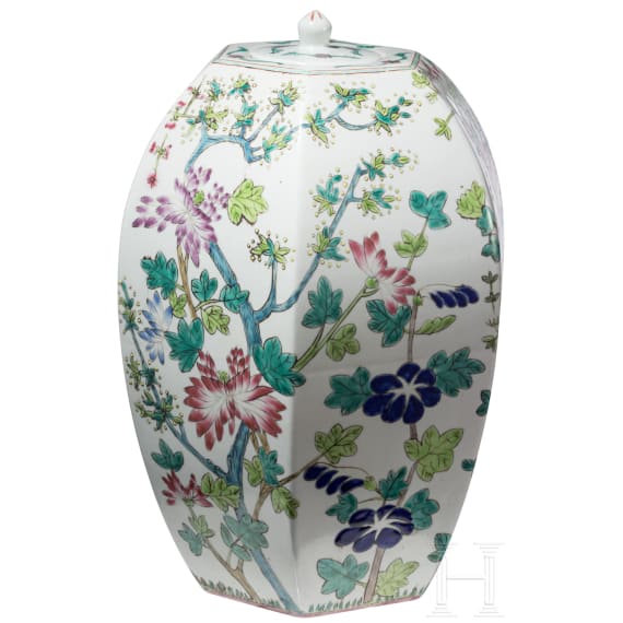 A large Chinese famille rose ginger jar, 20th century