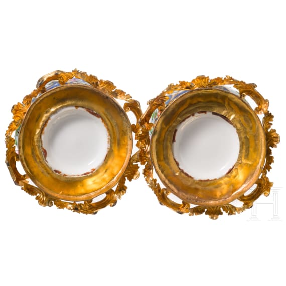 Two Fahua vases with gilded mountings for the Chinese market, 20th century