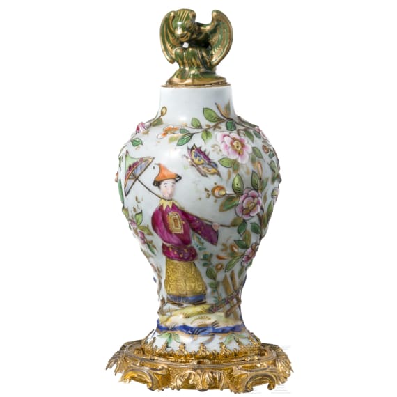 Two Fahua vases with gilded mountings for the Chinese market, 20th century
