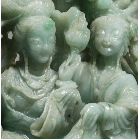 A Chinese jade carving with dragon boat, 20th century