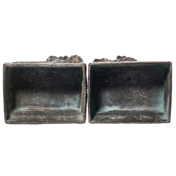 A pair of small Chinese temple lions, 20th century