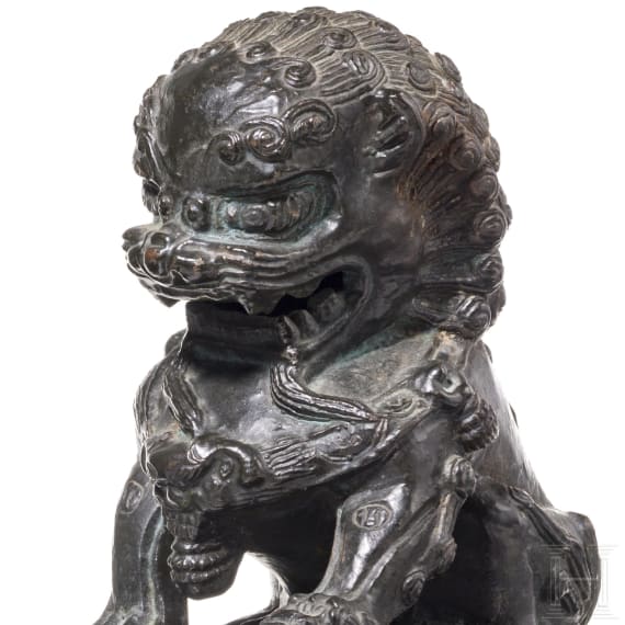 A pair of small Chinese temple lions, 20th century