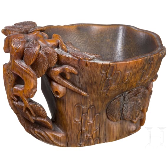 A small Chinese rhino-horn cup, 18th/19th century